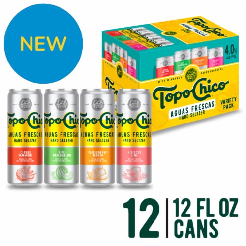 Topo Chico Seltzer Hard Seltzer Variety Pack, 12 cans / 12 fl oz