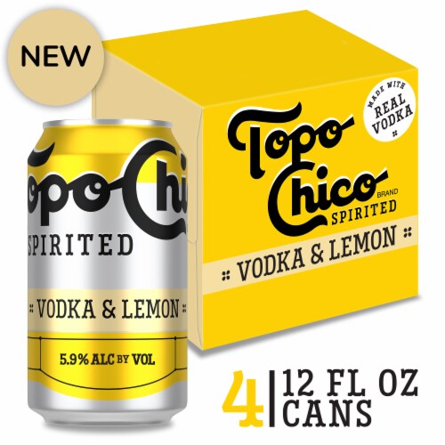 Topo Chico Spirited Vodka & Lemon Chilton Canned Cocktail Perspective: front