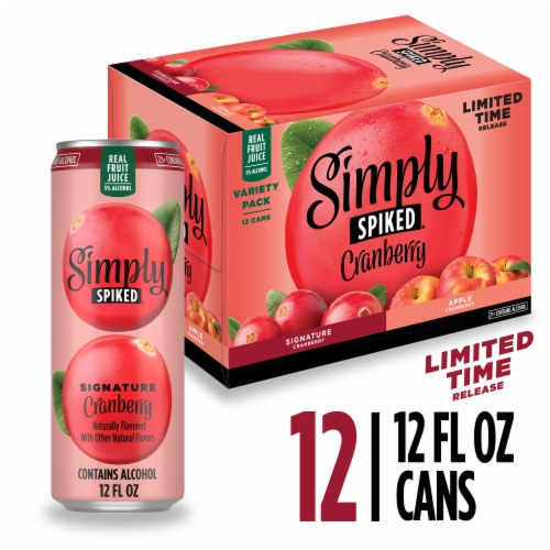 Simply Spiked Cranberry Flavored Malt Beverage Variety Pack 5.0% ABV cans Perspective: front