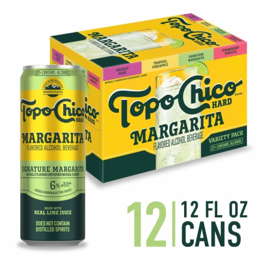Topo Chico Hard Margarita Flavored Alcohol Beverage Variety Pack Perspective: front