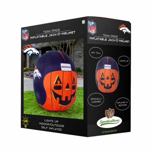Denver Broncos Team Pride Inflatable Jack-O'-Helmet Perspective: front