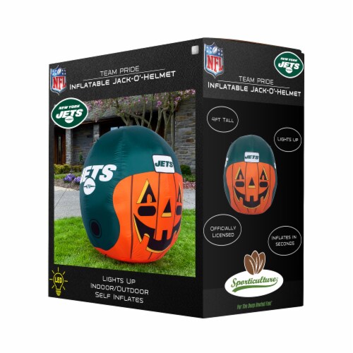 New York Jets Team Pride Inflatable Jack-O'-Helmet Perspective: front