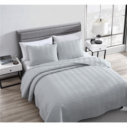 Willow 3 Piece Quilt Set Gray KIng, KIng Kroger