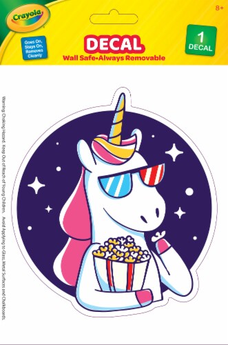Crayola® Everywhere Safe Unicorn Popcorn Decal Perspective: front