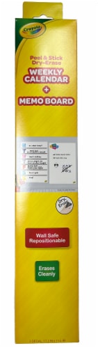 Crayola Dry Erase Weekly Calendar + Whiteboard Perspective: front
