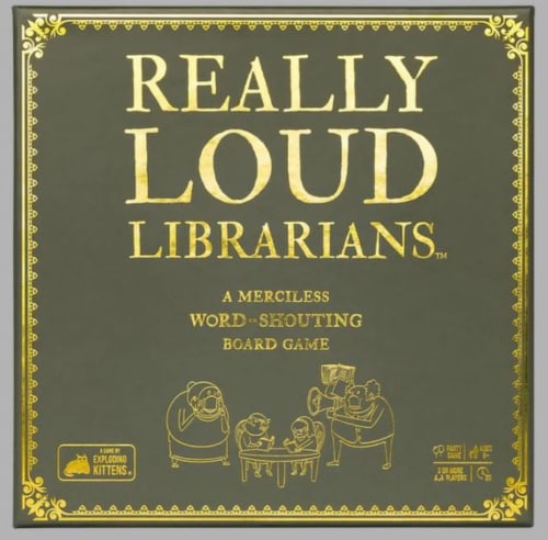 Exploding Kittens® Really Loud Librarians Board Game Perspective: front
