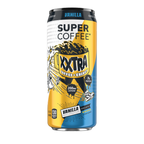 Super Coffee® XXTRA Coffee + Energy Vanilla Iced Coffee Can Perspective: front