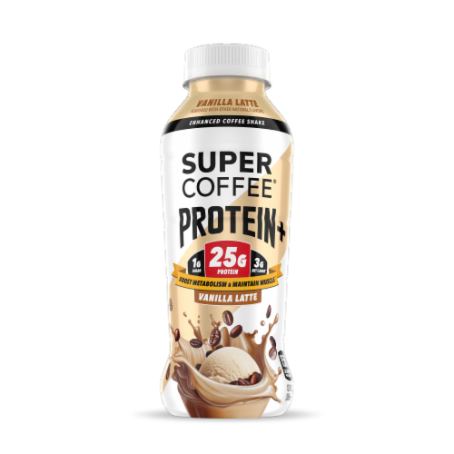 Super Coffee® Protein+ Vanilla Latte Drink Perspective: front