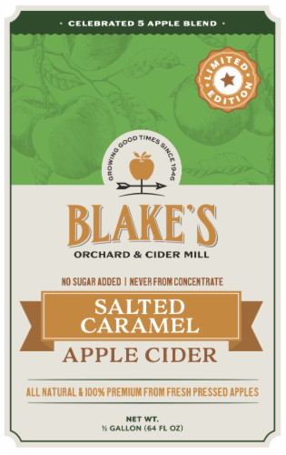 Blake's Orchard & Cider Mill Salted Caramel Apple Cider Perspective: front