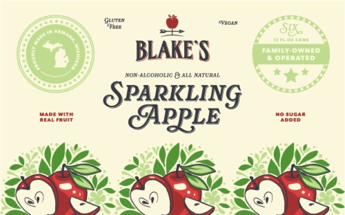 Blake's Sparkling Apple Non-Alcoholic Perspective: front