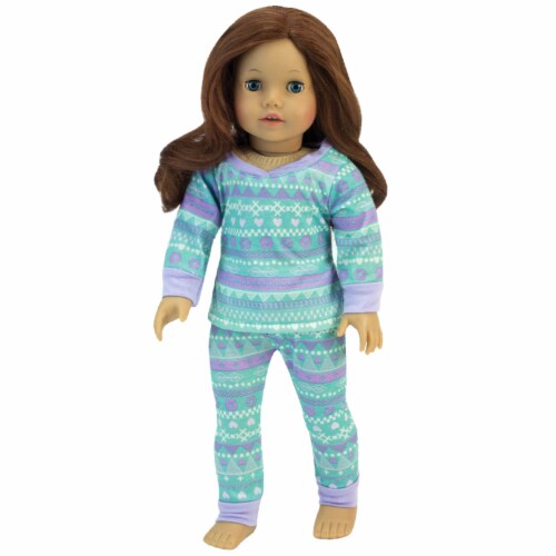 Sophia s 18 Doll Aqua Purple Print Pajamas 1 Fry s Food Stores
