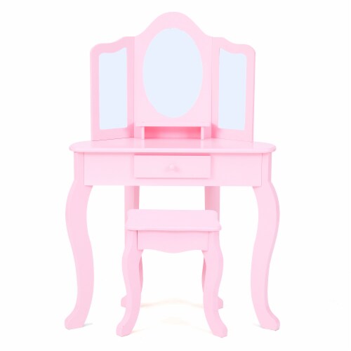 Fantasy Fields - Little Lady Alessandra Medium Corner Play Vanity - Pink Perspective: front