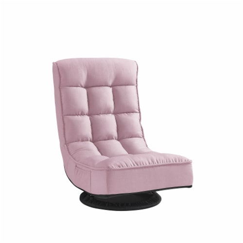 Loungie Addelyn Linen Swivel Recliner Floor Chair Pink 21.6 L x 37 W x 31.1 H Fred Meyer