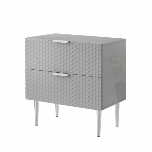 Grey lacquer nightstand discount