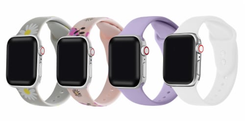 4-Pack of Silicone Bands for Apple Watch Series 1,2,3,4,5,6 & SE Size 38mm/40mm, 38mm/40mm - Kroger