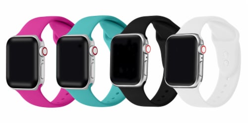 4-Pack of Silicone Bands for Apple Watch Series 1,2,3,4,5,6 & SE Size 38mm/40mm, 38mm/40mm - Fred Meyer