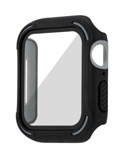 WITHit Black Apple Watch Rugged Bumper with integrated Glass Protection Perspective: front