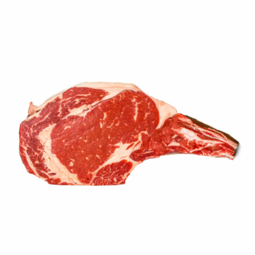 FeedingU Kosher Bone-In Ribeye Steak, 4 Steaks, 1-1.5 lbs per Steak. Trimmed, Sealed, Perspective: front