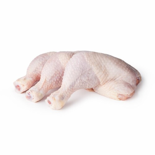 Kosher Bone-In Skin-On Raw Chicken Leg Quarters, 3x Packs, 3 lbs per Pack, Certified Kosher Perspective: front