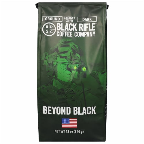 Black Rifle Coffee Company Beyond Black Dark Roast Ground Coffee Perspective: front