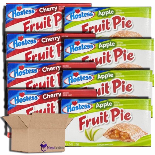 Tribeca Curations | Cherry and Apple Fruit Pie Combo , 4.5 Ounce, 8 Count Perspective: front