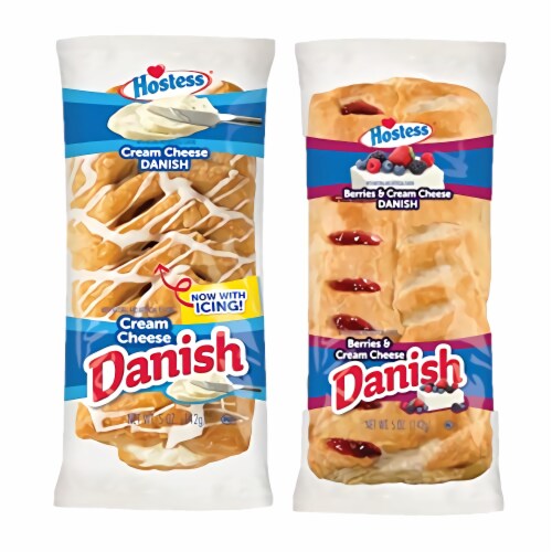 Tribeca Curations | Danish Pastries Combo Variety Pack by Hostess | Cream Cheese and Berries Perspective: front