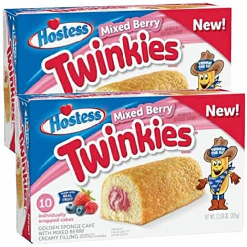 Mixed Berry Twinkies by Hostess | 13.58 Oz Box of 10 Individually Wrapped |  Pack of 2 (20 Tot, 1 - Fry's Food Stores