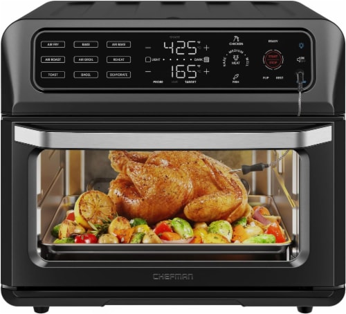 Chefman Air Fryer Oven w Probe Thermometer 9 Presets 20 Quart Capacity Black Stainless 20 Quart Capacity Kroger