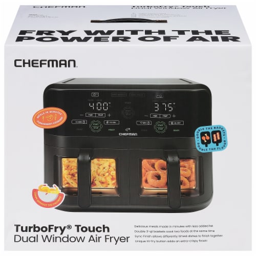 Chefman TurboFry® Touch Dual Basket Digital Air Fryer - Black Perspective: front