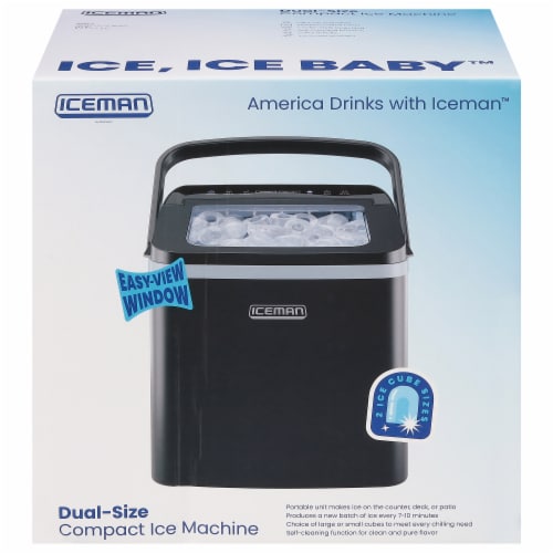 Iceman Dual Size Countertop Bullet Ice Maker w/ 1lb Capacity - Black Perspective: front