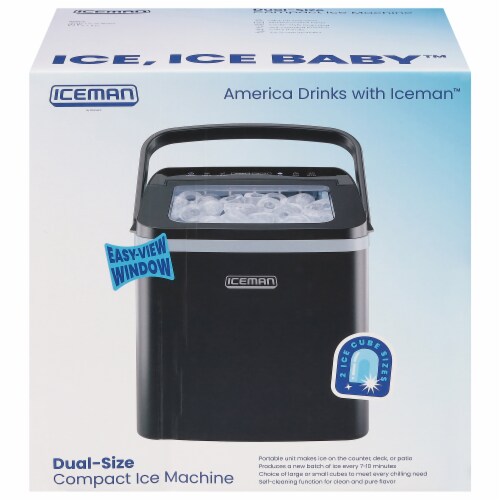 Iceman Dual Size Countertop Bullet Ice Maker w/ 1lb Capacity - Black Perspective: front