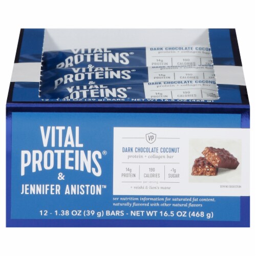 Vital Proteins® Jennifer Aniston™ Protein+Collagen Bar - Dark Chocolate Coconut Perspective: front