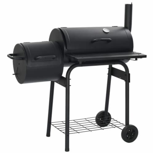 vidaXL Classic Charcoal BBQ Offset Smoker Perspective: front