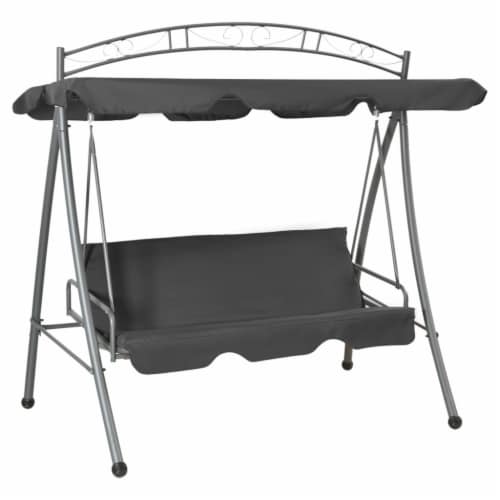 vidaXL Outdoor Convertible Swing Bench with Canopy Anthracite 78 x47.2 x80.7 Steel 60.6 x19.7 Ralphs