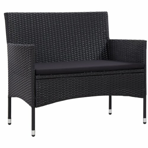 vidaXL Patio Bench 40.6 Poly Rattan Black 40.6 x22.8 x31.9 Baker s