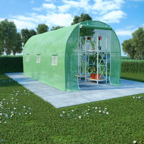 vidaXL Greenhouse 96.9 ft² 14.8'x6.6'x6.6' Perspective: front