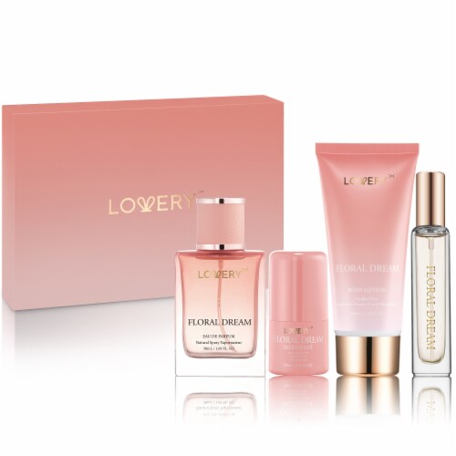5-Pc. Floral Dream Gift Set with Eau de Parfum, Deodorant, Lotion & Cologne Perspective: front