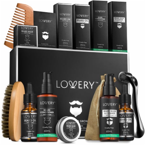 Men's 12-Pc. Beard Grooming & Growth Kit, Beard Trimming Gift Set, 12 ...