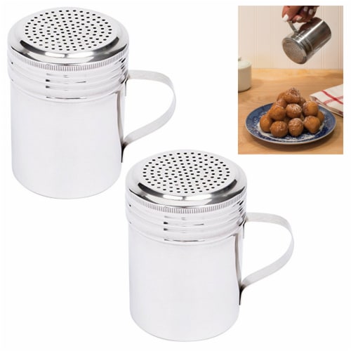 3Pcs Seasoning Bottle with Handle Stainless Steel Dredge Shaker Rub Spice  with Holes Powdered Sugar Shaker with Lid Shaker Cooking Rotatable Cover  for