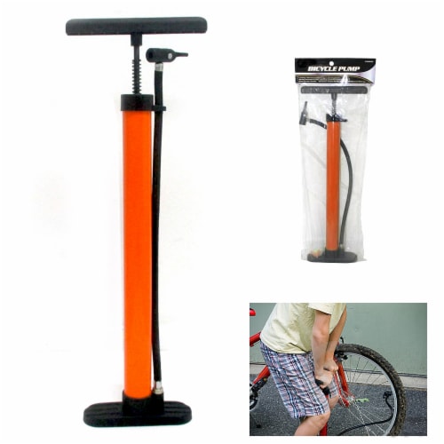 Bicycle Floor Pump Metal Hand Foot Air Bike Tire Shrader Valve 60