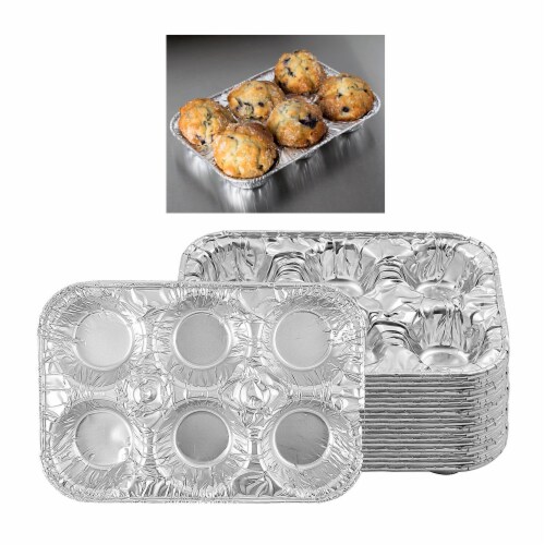 10 Pc Aluminum Foil Muffin Pan 6 Cavity Cake Mold Cupcake