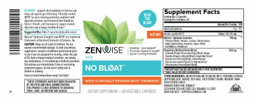 Zenwise® Daily No Bloat Probiotic Capsules Perspective: front