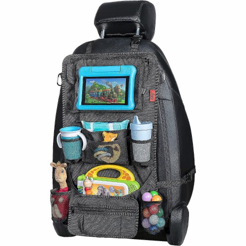 Lusso Gear Large Back Seat Car Organizer Black Perspective: front