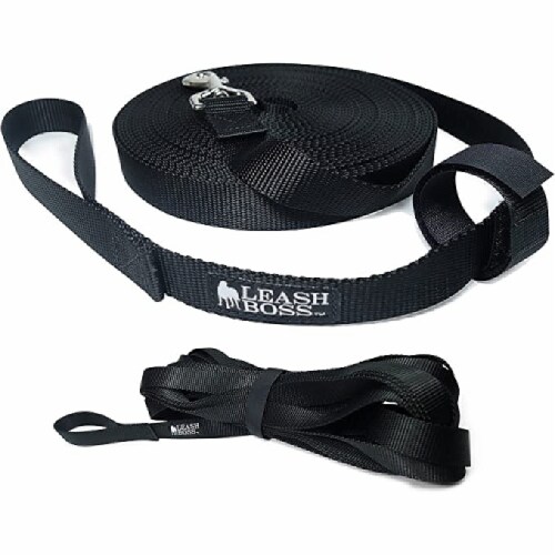 Leashboss Padded Handle Short Dog Leash, Black, 30-in