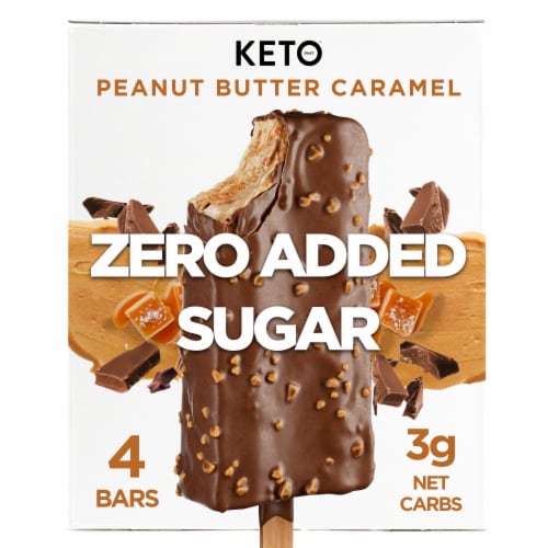 Keto Pint Zero Added Sugar Peanut Butter Crunch Ice Cream Bar Perspective: front