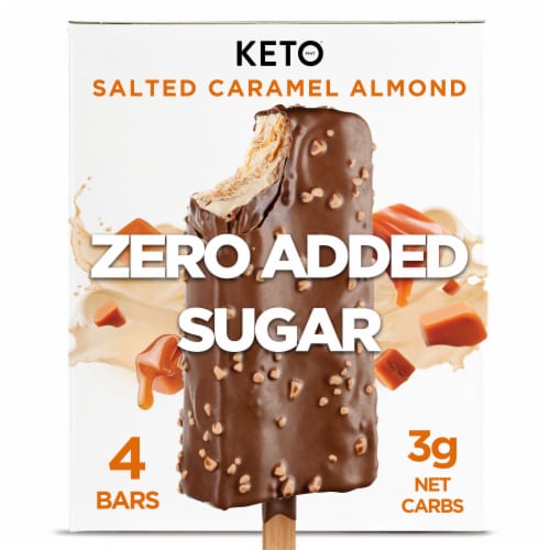 Keto Pint Salted Caramel Almond Ice Cream Bars Perspective: front