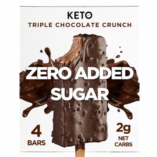 Keto Pint No Sugar Added Triple Chocolate Crunch Ice Cream Bars