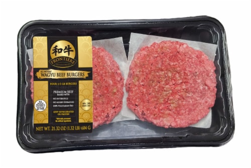 Frontiere Natural Meats Wagyu Beef Patties Perspective: front