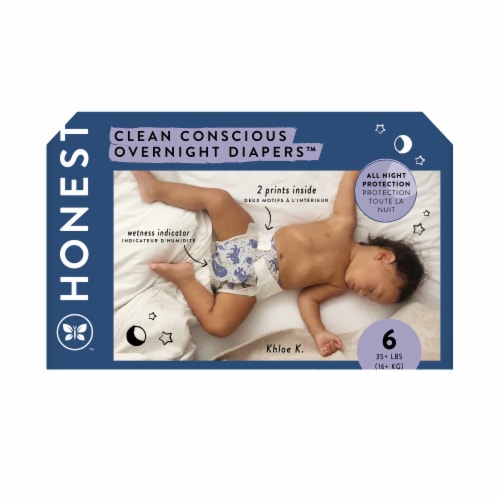 The Honest Company Clean Conscious™ Overnight Diapers Cozy Cloud + Star Signs Size 6 Perspective: front