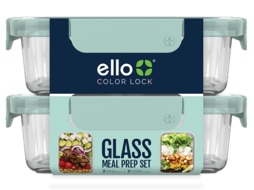 Ello Glass Meal Prep Set Perspective: front